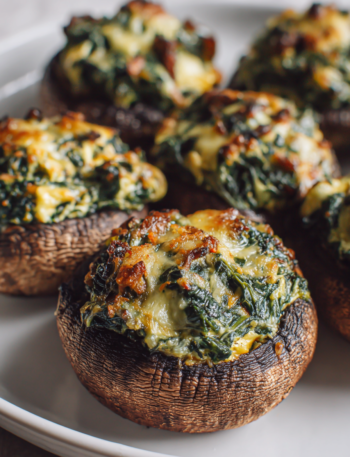 Spinach and Cheese Stuffed Portobello Mushrooms