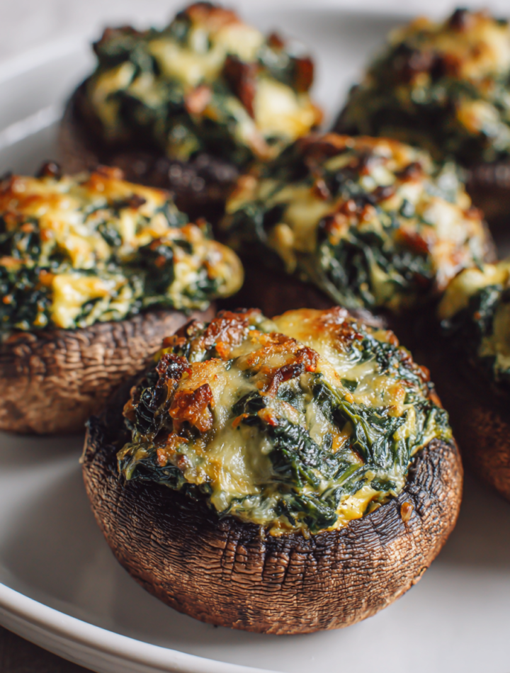 Spinach and Cheese Stuffed Portobello Mushrooms