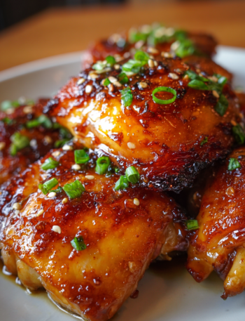 Sticky Honey Garlic Chicken Thighs