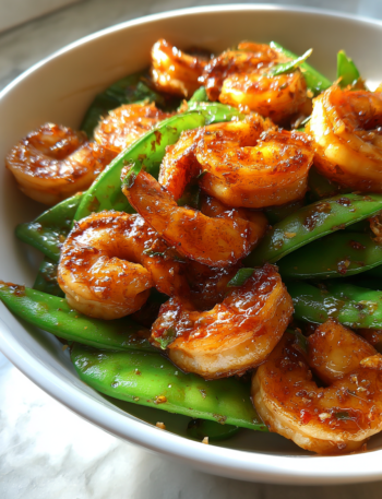 Sweet Chili Shrimp and Snap Pea Skillet