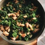 Turkey and kale skillet with cannellini beans.