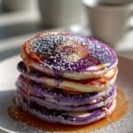 Ube swirl pancakes